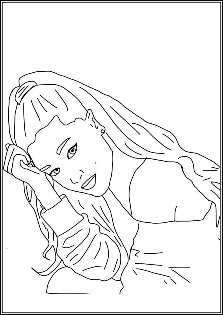 Music Superstar Ariana Grande Coloring - TotalColoring.Com