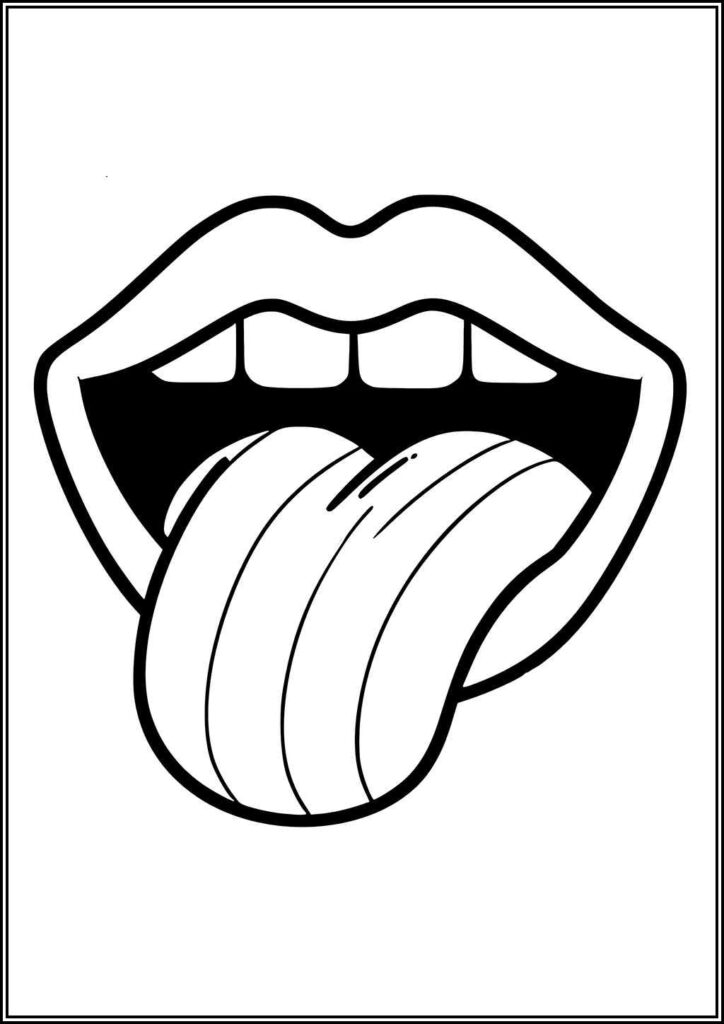 Print Mouth And Tongue Coloring - TotalColoring.Com