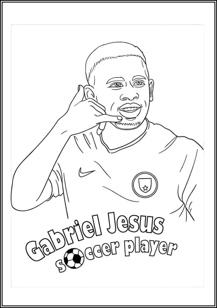 Printable Gabriel Jesus Coloring - TotalColoring.Com