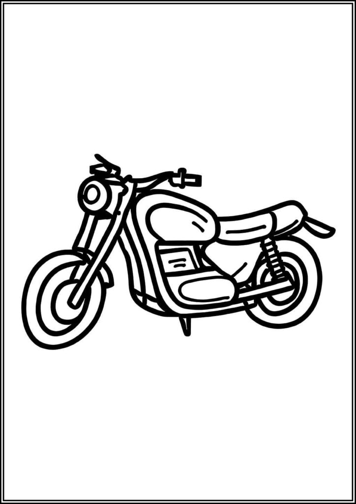 Printable Motorbike For Children Coloring - TotalColoring.Com