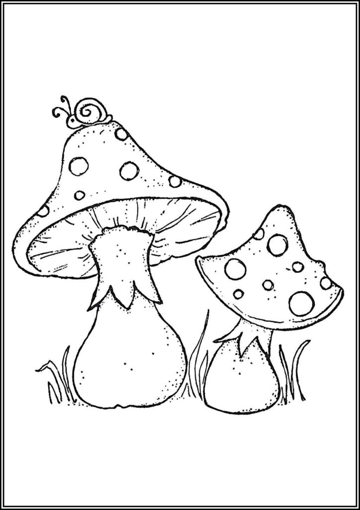 Two Mushrooms Coloring - TotalColoring.Com