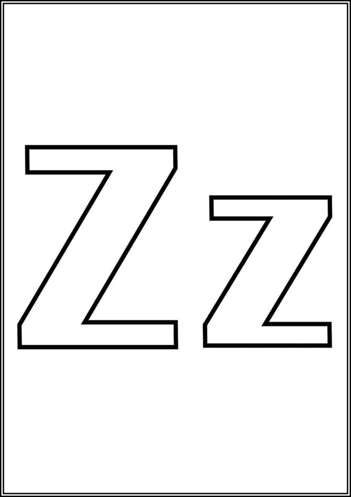 Alphabet Letter Z Coloring - TotalColoring.Com