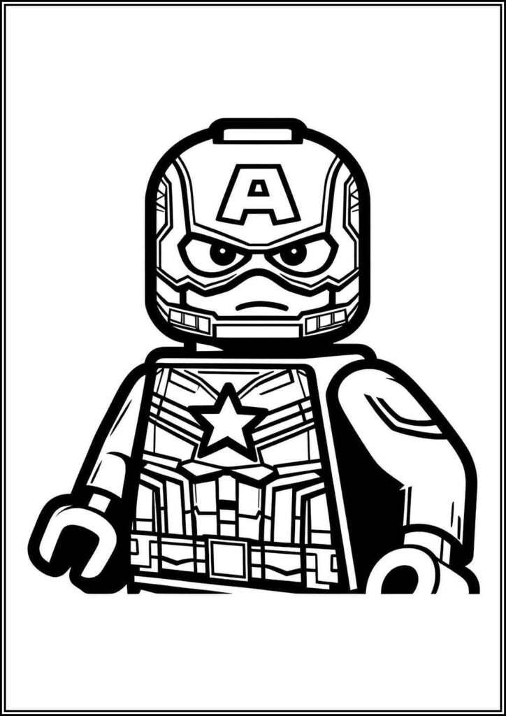 Angry Lego Captain America Coloring - TotalColoring.Com