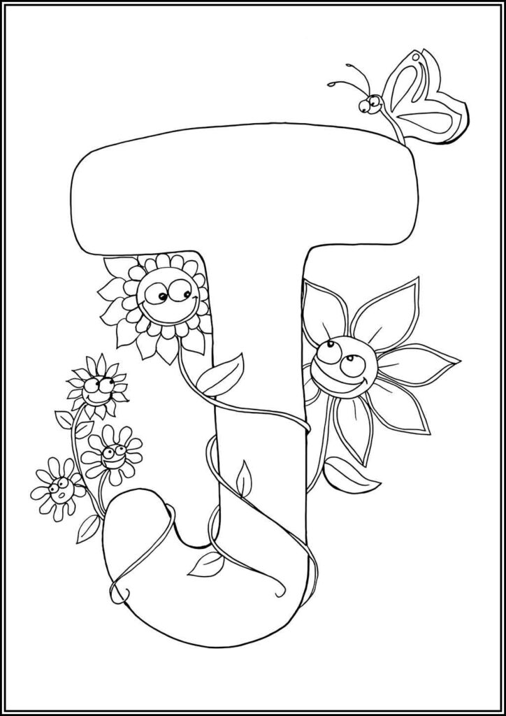 Flowers And Letter J Coloring - TotalColoring.Com