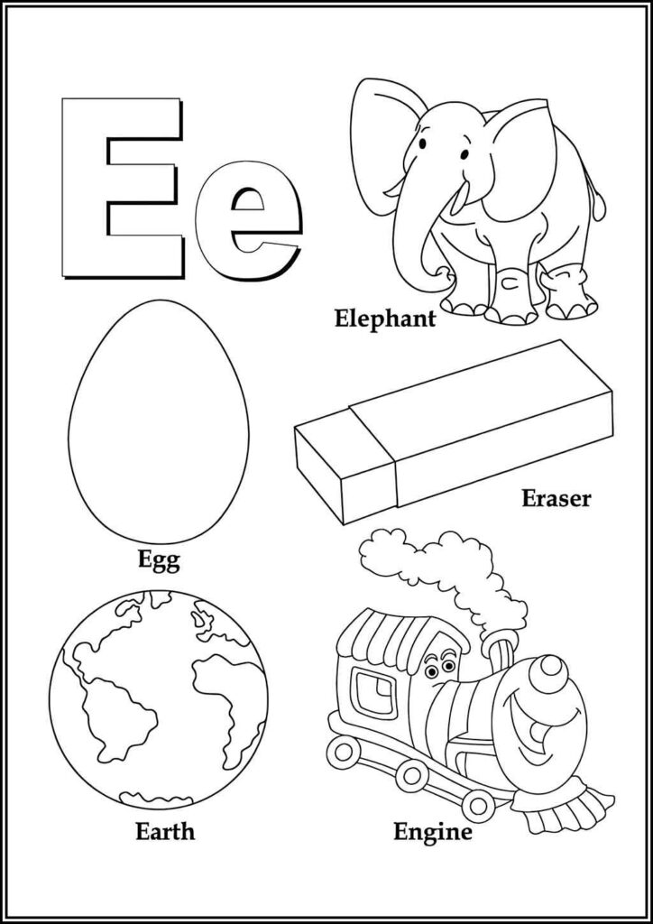 Free Letter E Coloring - TotalColoring.Com