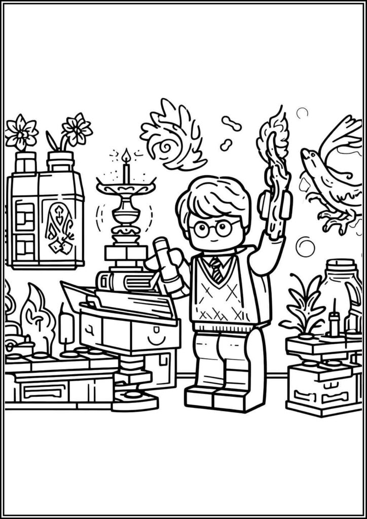 Lego Harry Potter Free Printable Coloring - TotalColoring.Com