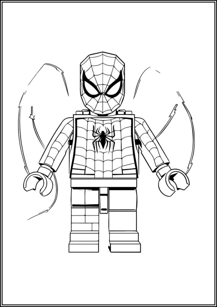 Lego Spiderman For Kids Coloring - TotalColoring.Com