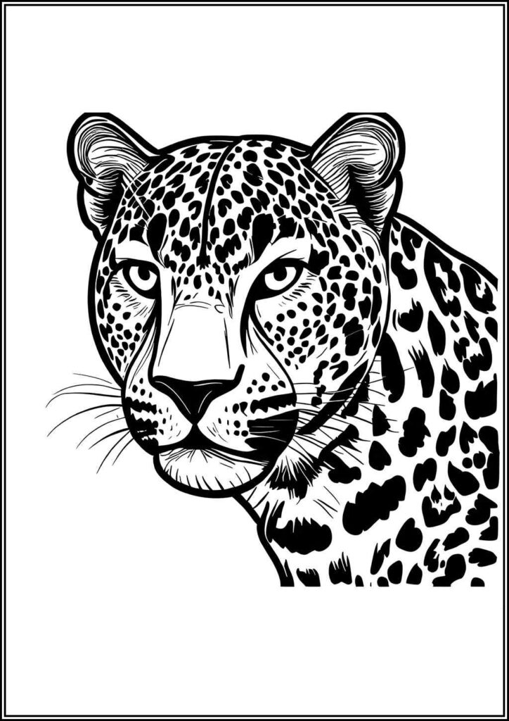 Leopard Portrait Coloring - TotalColoring.Com