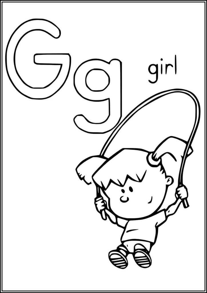 Letter G Is For Girl Coloring - TotalColoring.Com