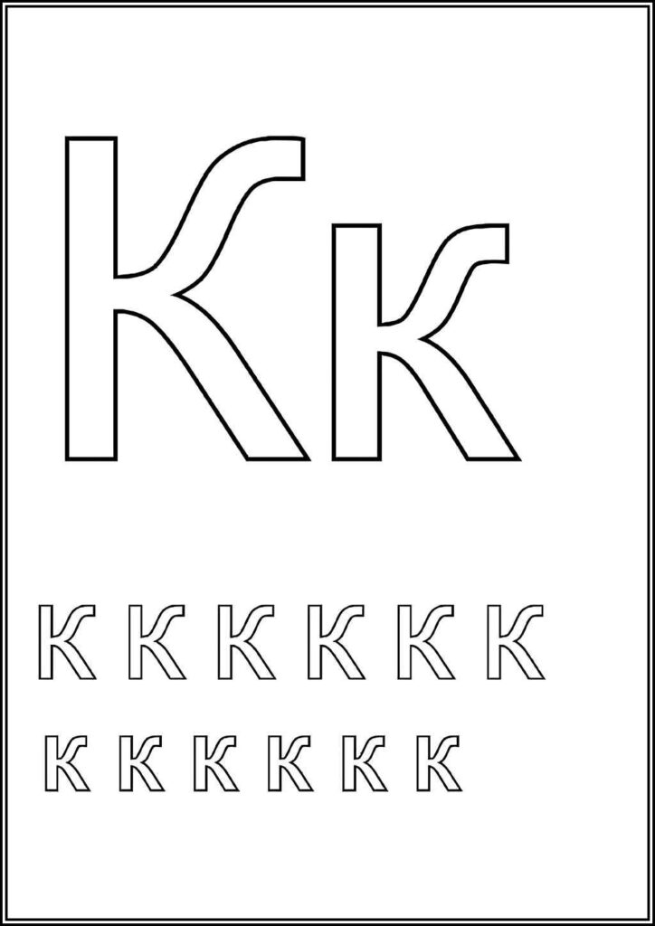 Letter K Alphabet Coloring - TotalColoring.Com