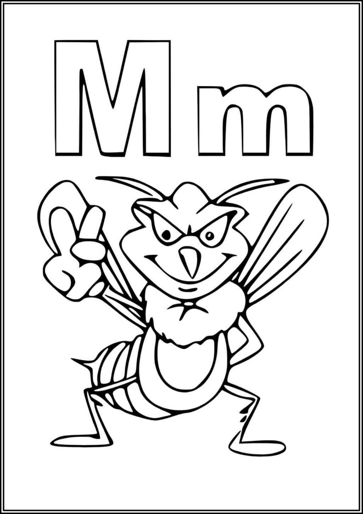 Letter M Is For Mosquito Coloring - TotalColoring.Com