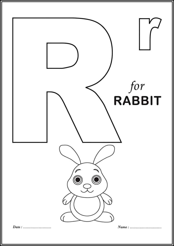 Letter R Is For Rabbit Coloring - TotalColoring.Com