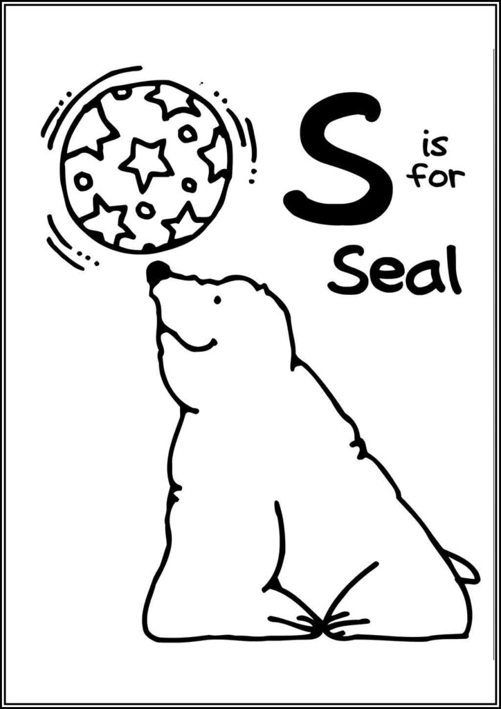 Letter S Is For Seal Coloring - TotalColoring.Com