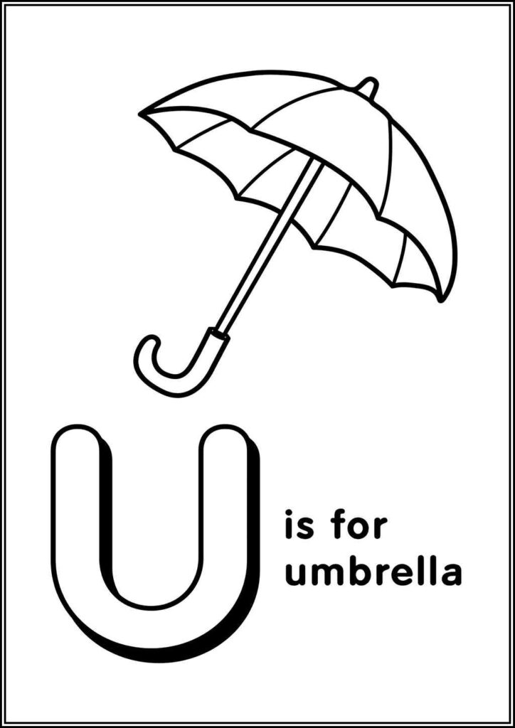 Letter U Is For Umbrella - TotalColoring.Com