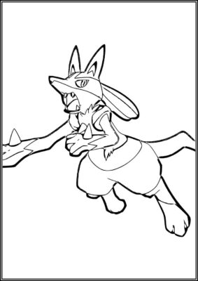 Lucario For Kids Coloring - TotalColoring.Com