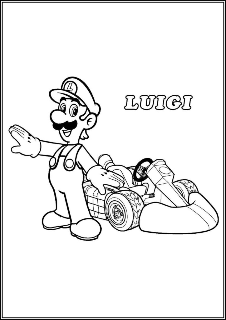 Luigi From Mario Kart Coloring - TotalColoring.Com