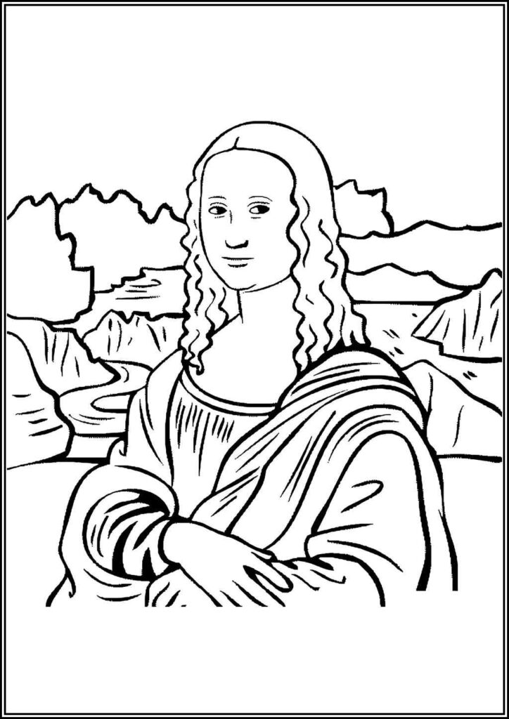 Mona Lisa Drawing By Leonardo Da Vinci Coloring - TotalColoring.Com