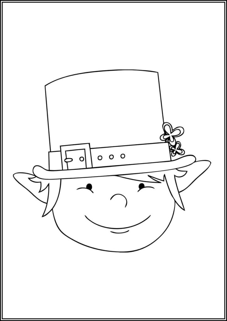 Simple Leprechaun Face Coloring - TotalColoring.Com