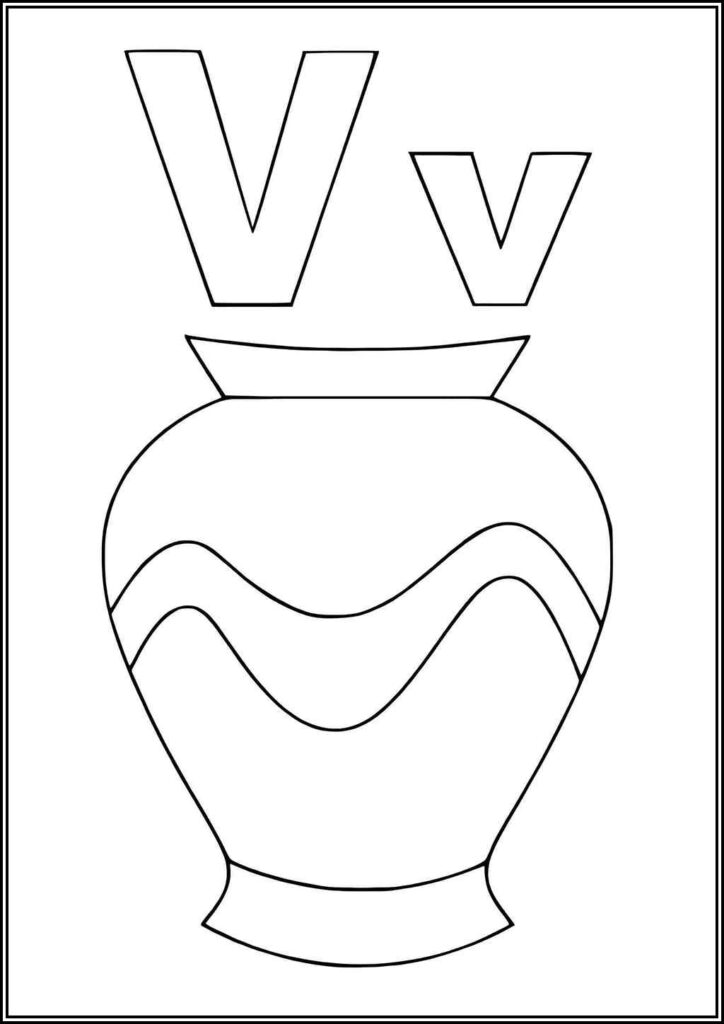 Vase Letter V Coloring - TotalColoring.Com