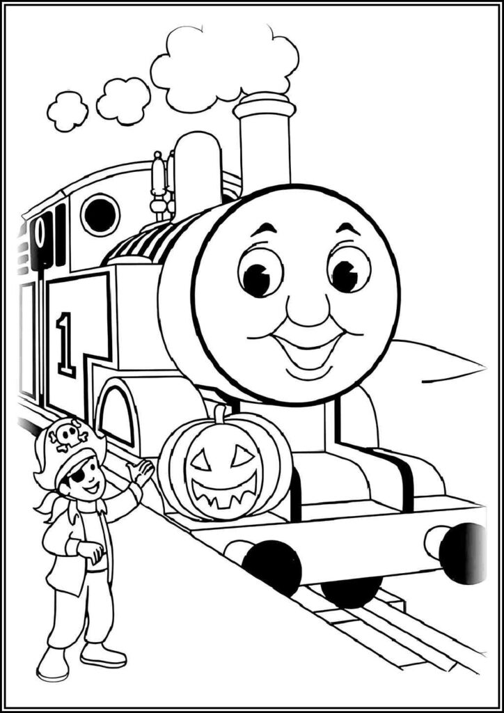 A Boy Dressed As A Pirate Greets Thomas - TotalColoring.Com