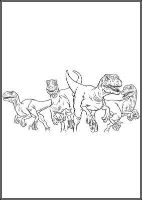 A Flock Of Velociraptors - TotalColoring.Com