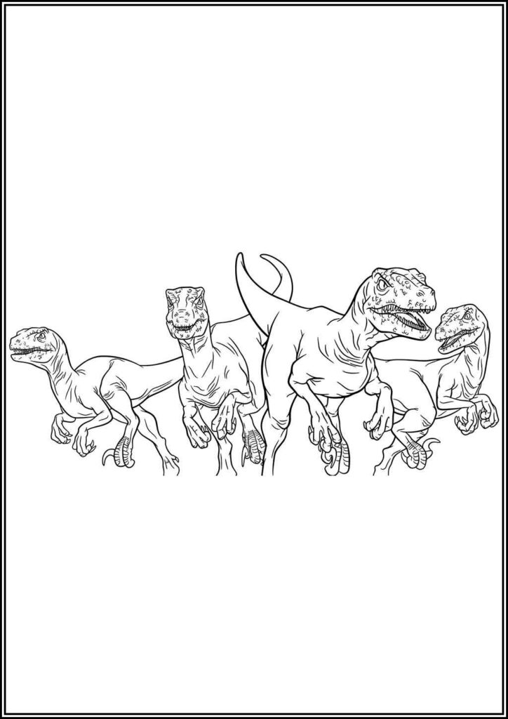 A Flock Of Velociraptors - TotalColoring.Com