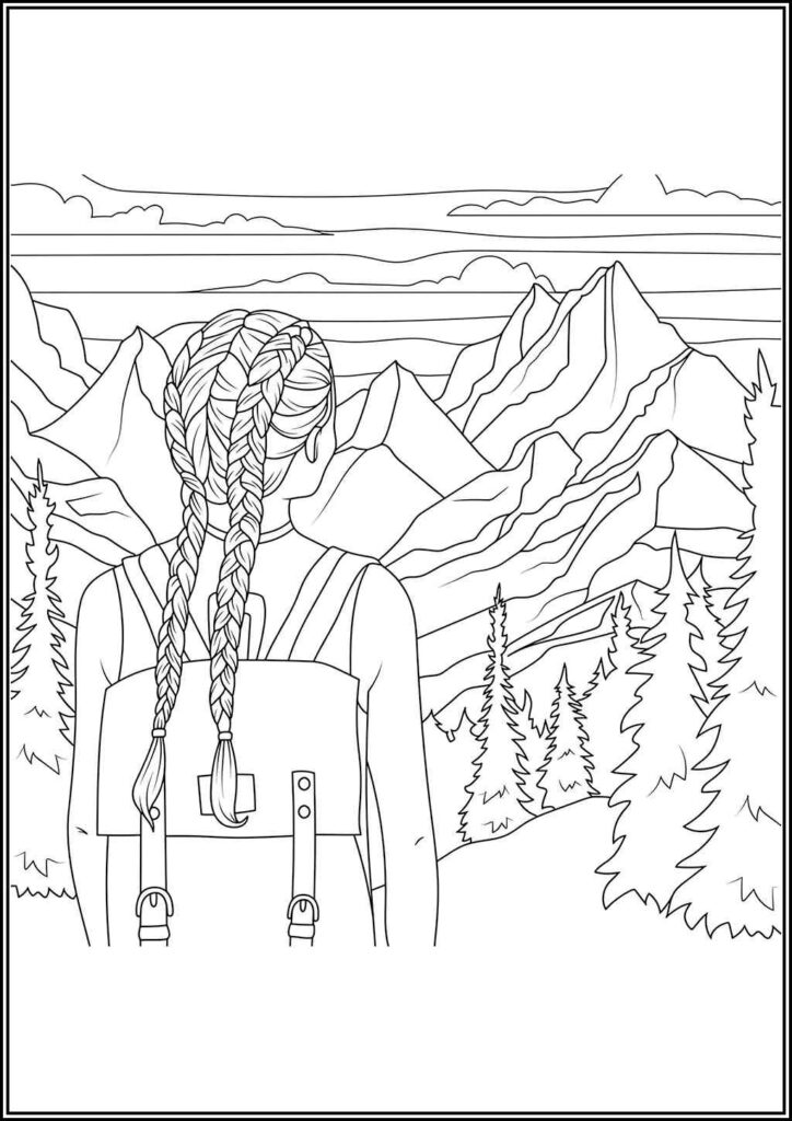 A Look Into The Distance At The Tops Of The Mountains - TotalColoring.Com