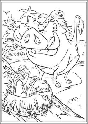 Angry Timon And Pumbaa - TotalColoring.Com