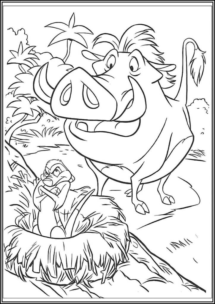 Angry Timon And Pumbaa - TotalColoring.Com