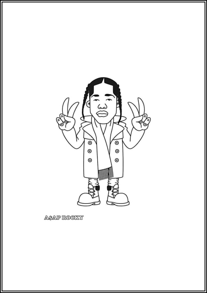 Asap Rocky In A Coat And Scarf - TotalColoring.Com