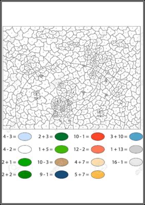 Basic Camping Color By Number - TotalColoring.Com