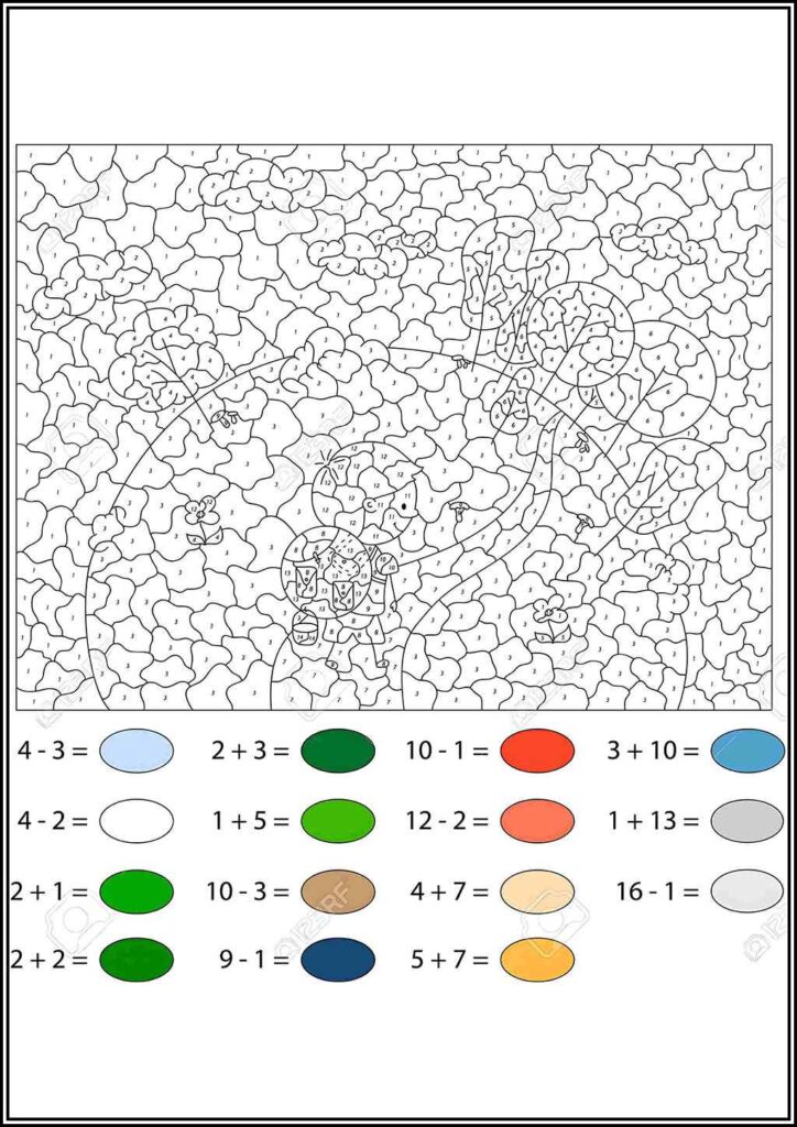 Basic Camping Color By Number - TotalColoring.Com