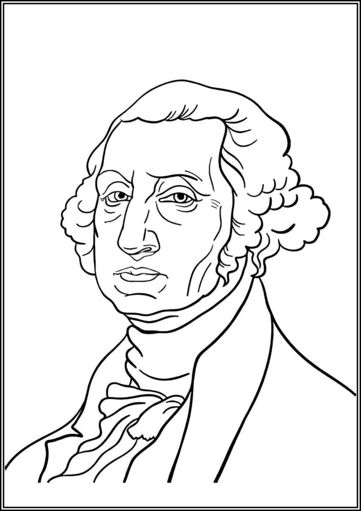 Basic George Washington Face - TotalColoring.Com