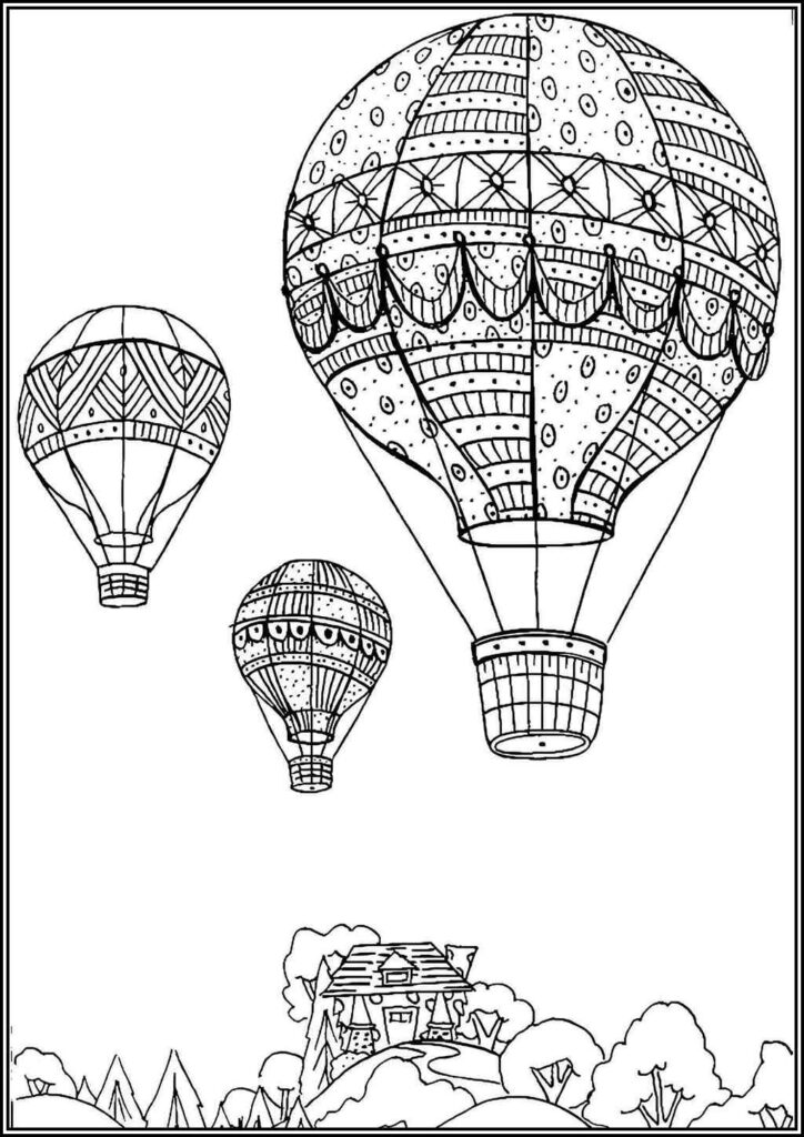 Basic Three Hot Air Balloons - TotalColoring.Com