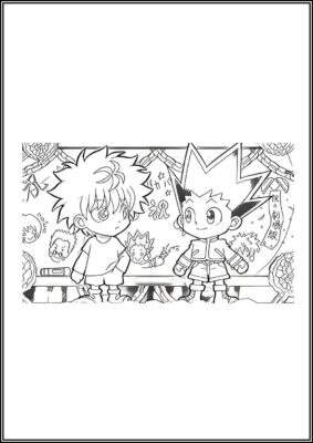 Chibi Gon And Killua Coloring - TotalColoring.Com