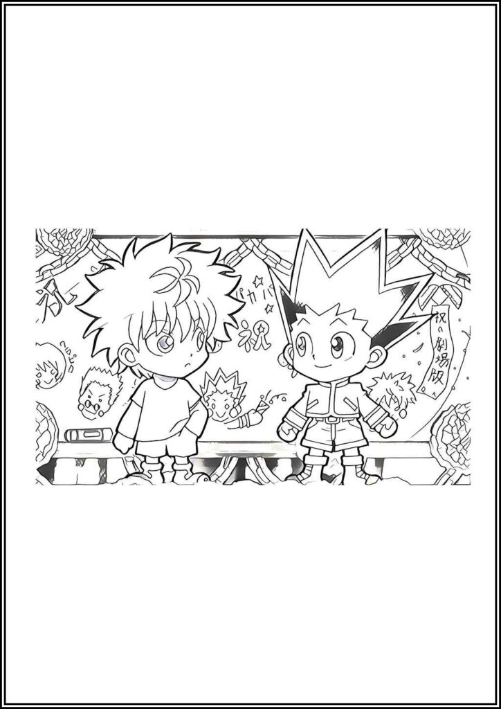 Chibi Gon And Killua Coloring - TotalColoring.Com