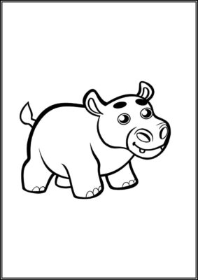 Cute Hippo Coloring - TotalColoring.Com