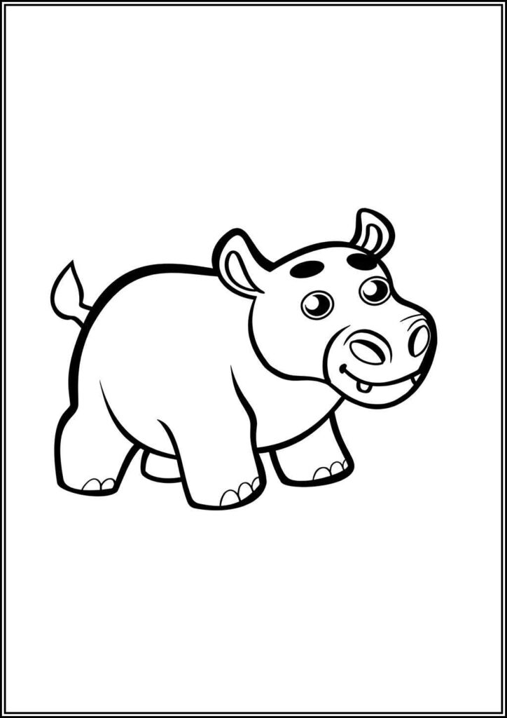 Cute Hippo Coloring - TotalColoring.Com