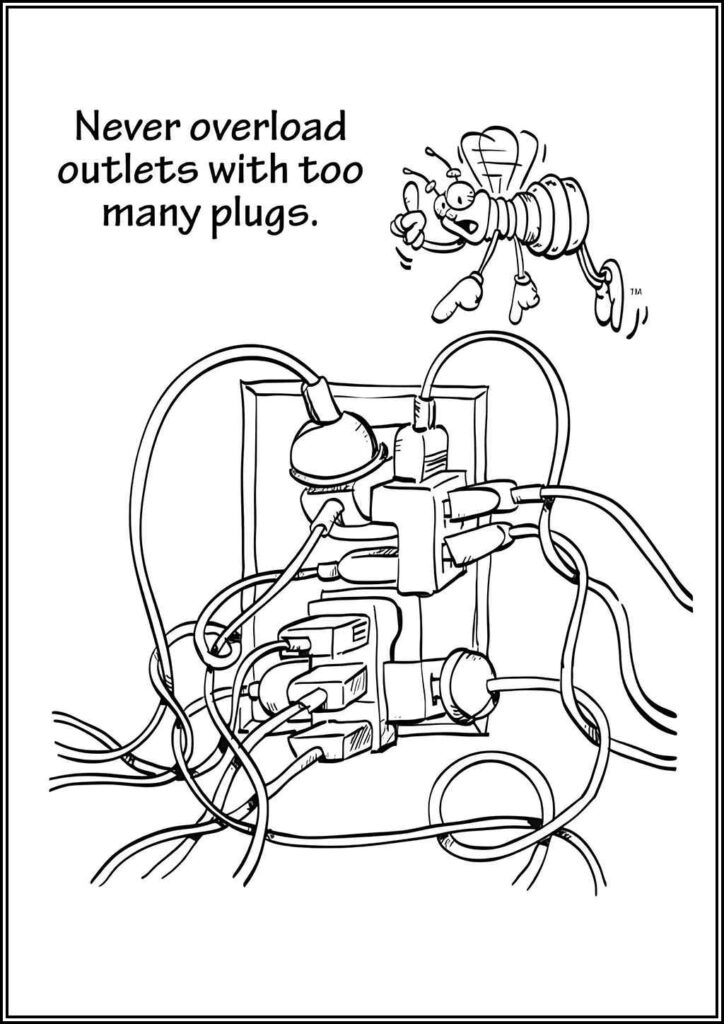 Drawing Of Electrical Safety - TotalColoring.Com