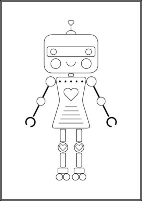 Smiling Girl Robot - TotalColoring.Com