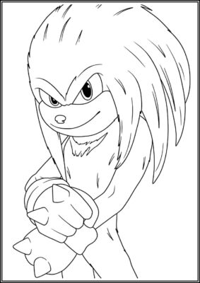 Smiling Knuckles The Echidna - TotalColoring.Com