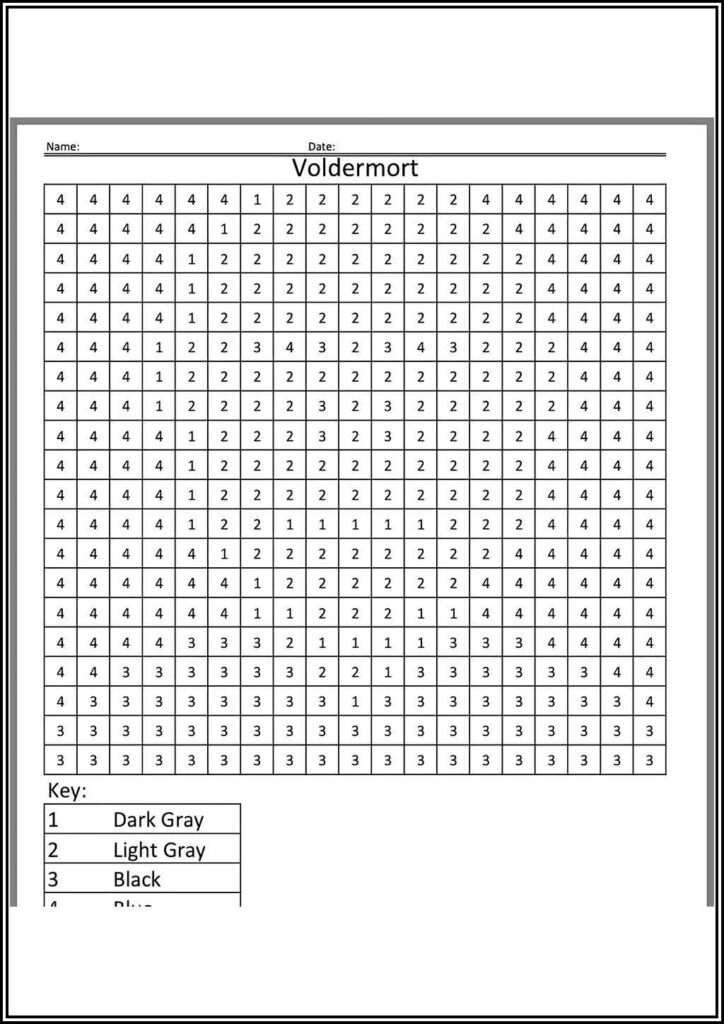 Voldermort Color By Number - TotalColoring.Com