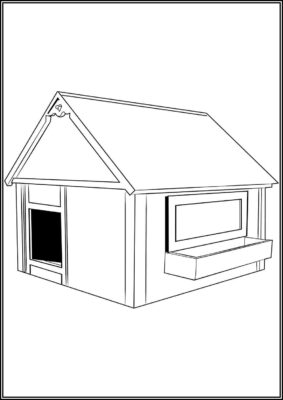 A Big Dog House Coloring - TotalColoring.Com