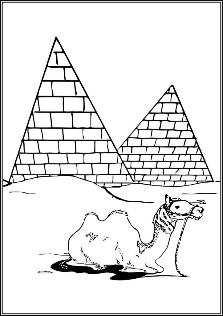 A Camel And Pyramids Coloring - TotalColoring.Com