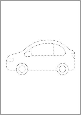 A Car Tracing Worksheet Coloring - TotalColoring.Com