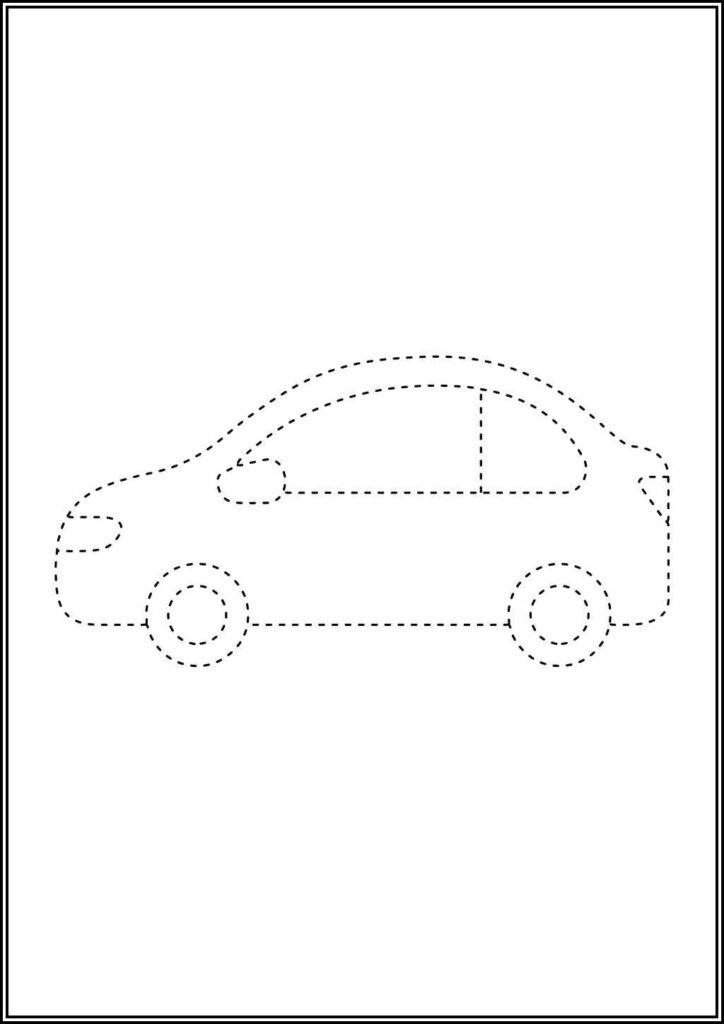 A Car Tracing Worksheet Coloring - TotalColoring.Com