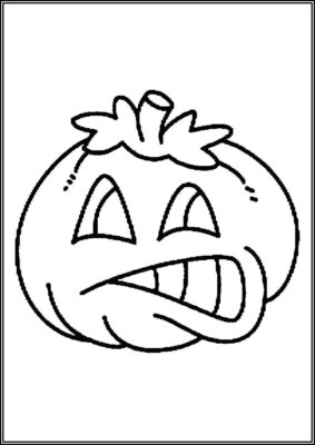 A Cartoon Halloween Pumpkin Coloring - TotalColoring.Com