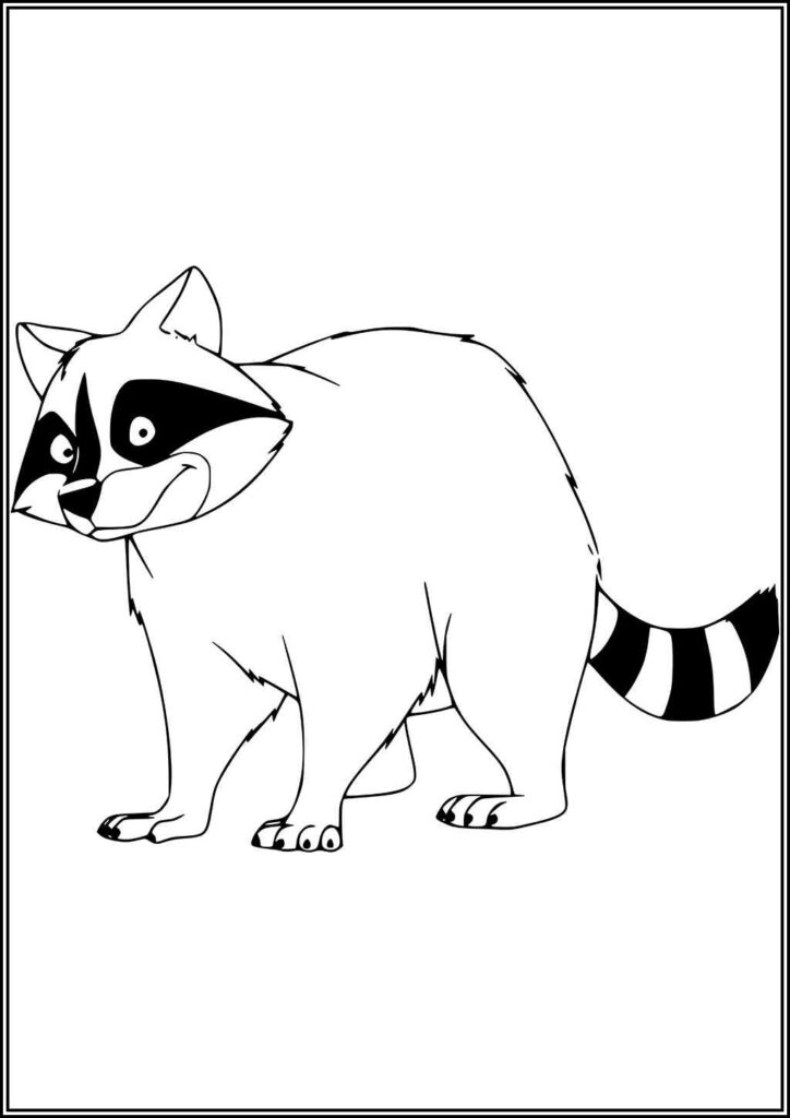 A Cartoon Raccoon Coloring - TotalColoring.Com