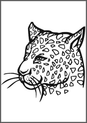 A Cheetah Face Coloring - TotalColoring.Com