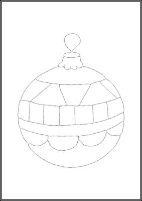 A Christmas Ornament Tracing Coloring - TotalColoring.Com